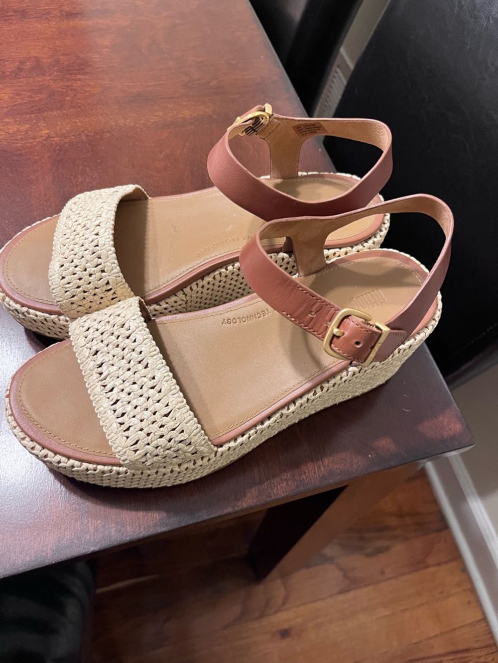 Fitflop Women’s Platform woven wedge ankle-strap sandals